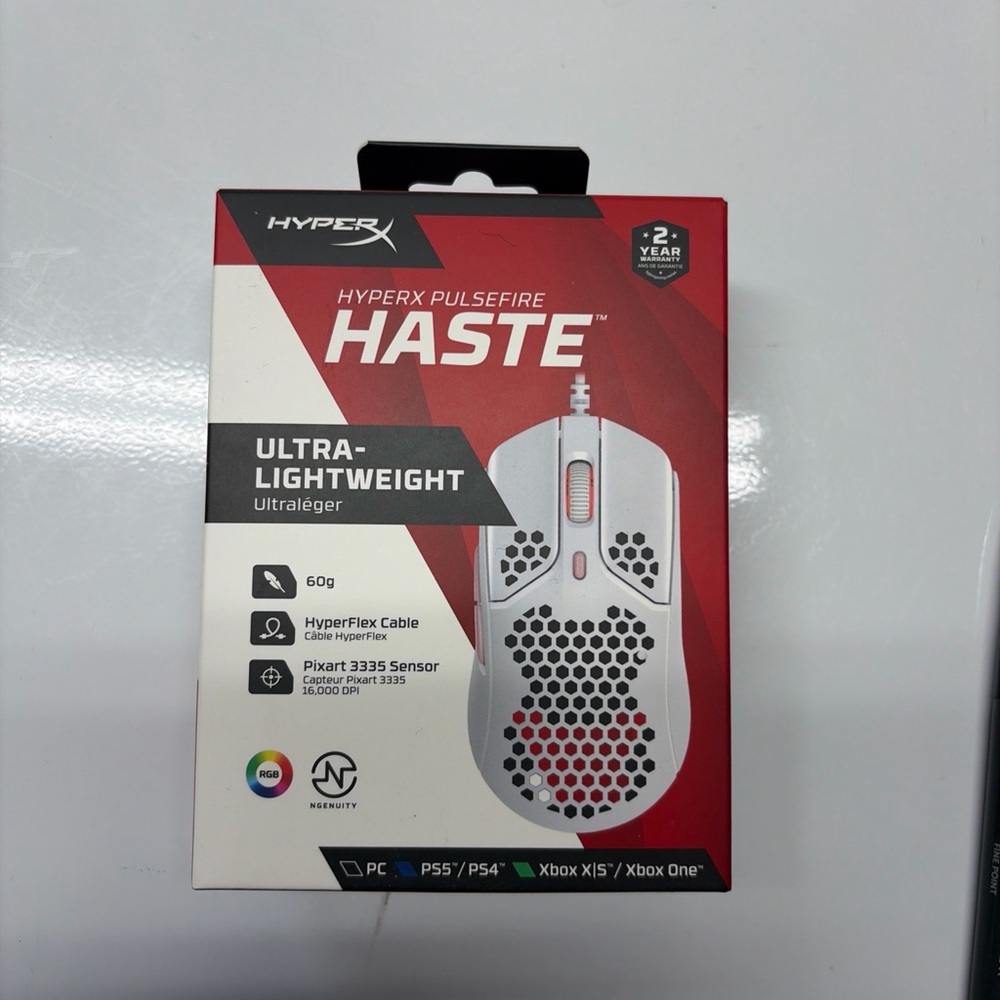 Hype Pulsefire Haste White and Black Gaming Mouse